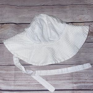 2t White Seersucker Sunhat